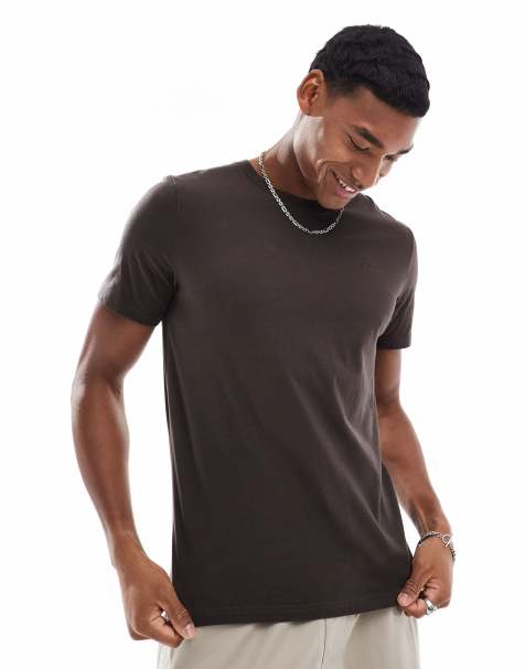 Hollister – T-Shirt in Schokobraun mit Markenlogo - view 1