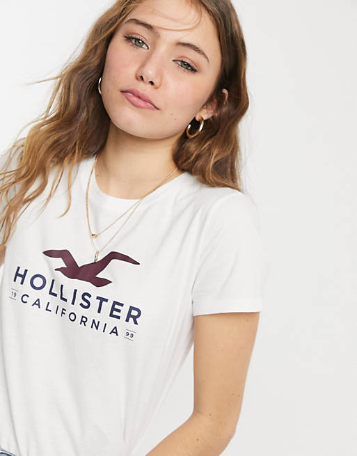 Rabatt 52 % Hollister T-Shirt Weiß XS DAMEN Hemden & T-Shirts Spitze 
