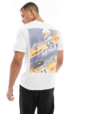 Hollister - T-Shirt in Weiß mit Racing-Motiv am Rücken