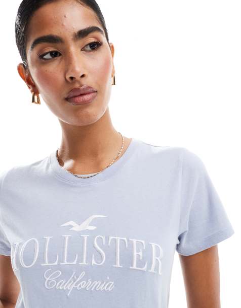 Hollister - T-shirt met korte mouwen en logo in blauw - view 1
