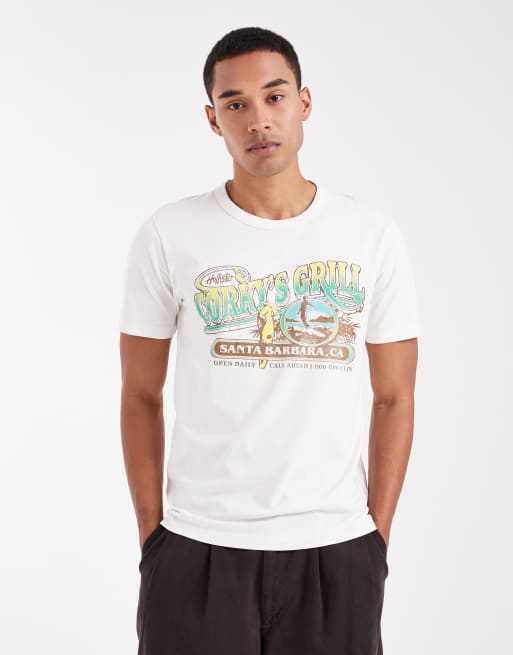 Hollister - T-shirt met korte mouwen en motief op de achterkant in wit