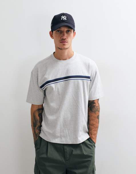 Hollister T-shirt met korte mouwen, zwaar materiaal, met streepdetail in grijs - view 1