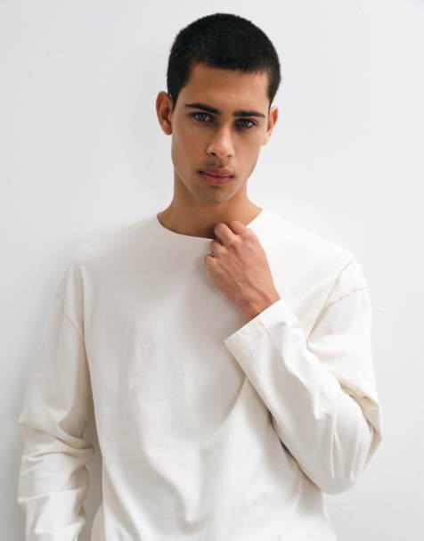 Hollister T-shirt met lange mouwen van 100% katoen in wit - view 1