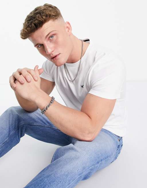 Hollister - T-shirt met logo in wit