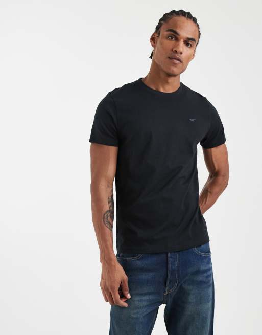 Hollister - T-shirt met micro-logo in zwart
