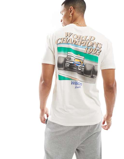 Hollister - T-shirt met Racing-motief op de achterkant in crème