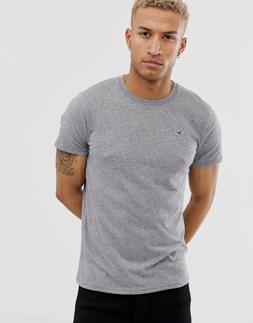 Hollister - T-shirt met ronde hals en zeemeeuwlogo in grijs