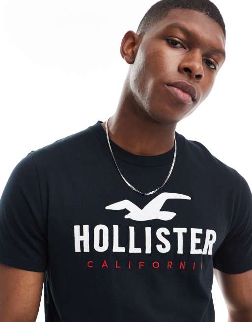 Hollister - T-shirt met tech logo in zwart, 2 van 4