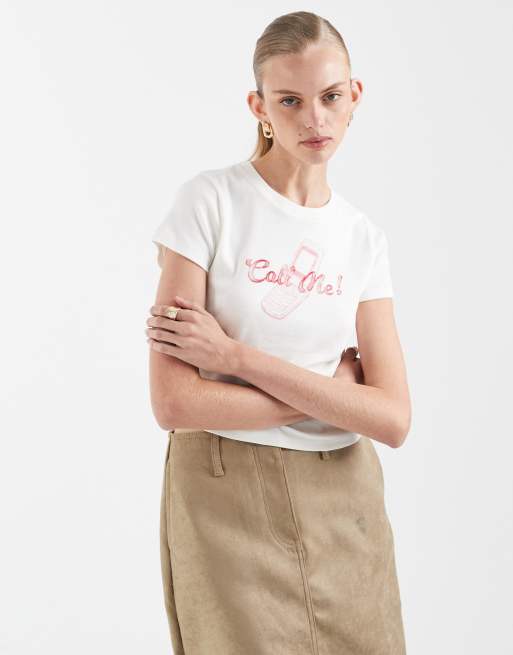 Hollister - T-shirt mini bianca con grafica cupido, 3 di 4