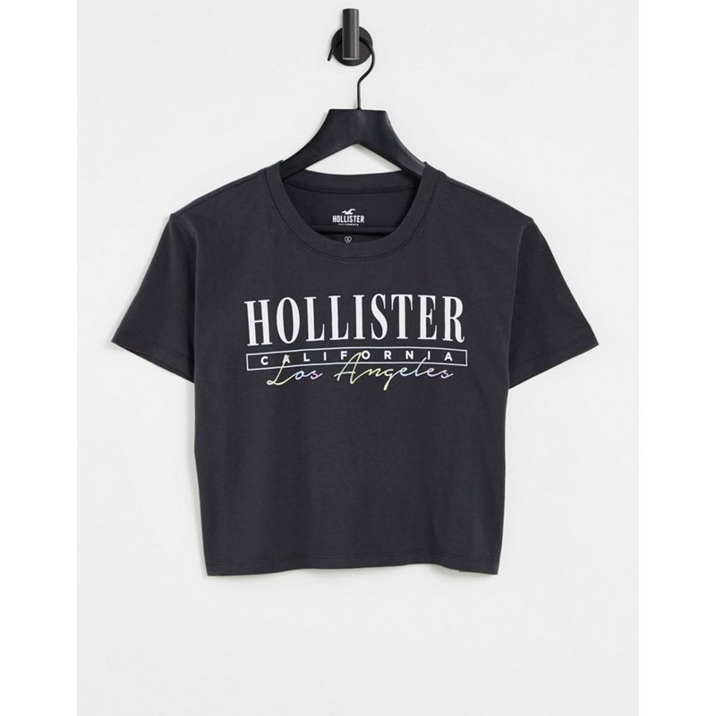 Donna Top Hollister - T-shirt nera con logo