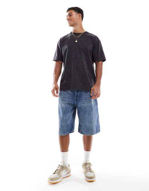 Hollister - T-shirt oversize coupe carrée - Noir délavé, 4 de 4