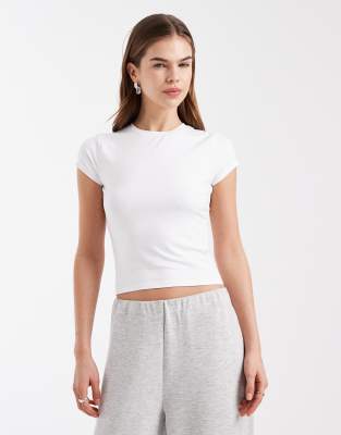 T-shirt rétréci sans coutures - Blanc XXL