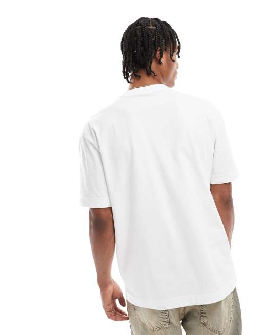 Hollister - T-shirt squadrata bianco slavato, 3 di 4