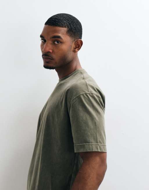 Hollister T-shirt squadrata pesante verde, 3 di 5