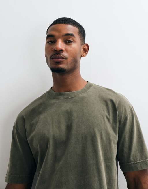 Hollister T-shirt squadrata pesante verde, 4 di 5