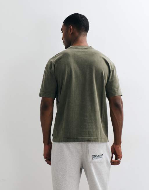 Hollister T-shirt squadrata pesante verde, 5 di 5