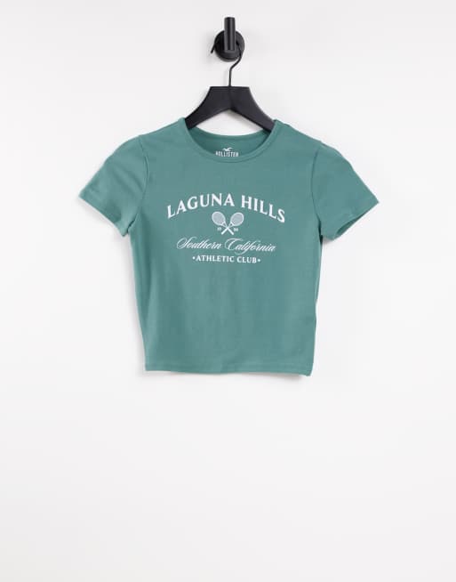 Hollister - T-shirt verde con grafica