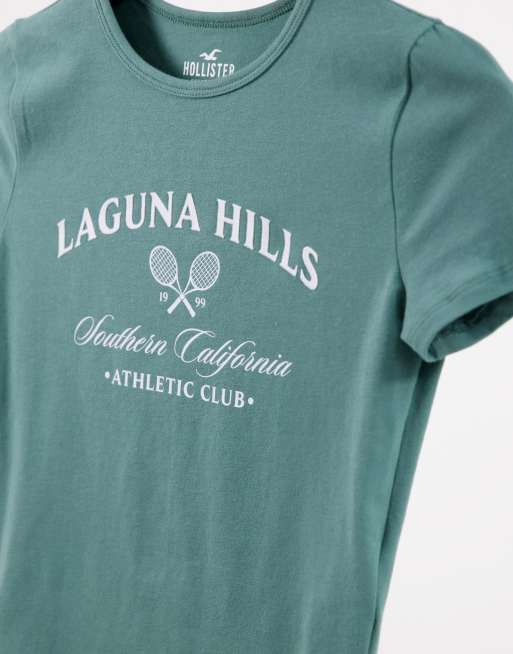 Hollister - T-shirt verde con grafica, 3 di 4