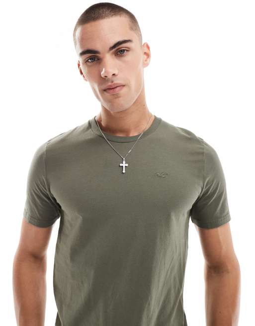 Hollister - T-shirt verde medio con logo