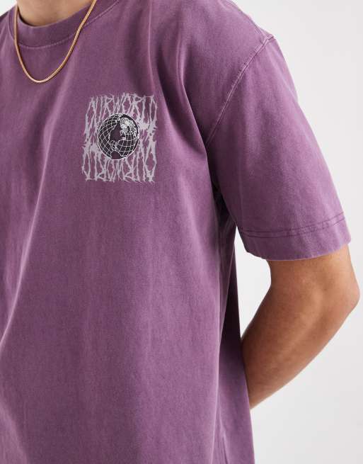 Hollister - T-shirt viola con grafica sul retro, 4 di 5