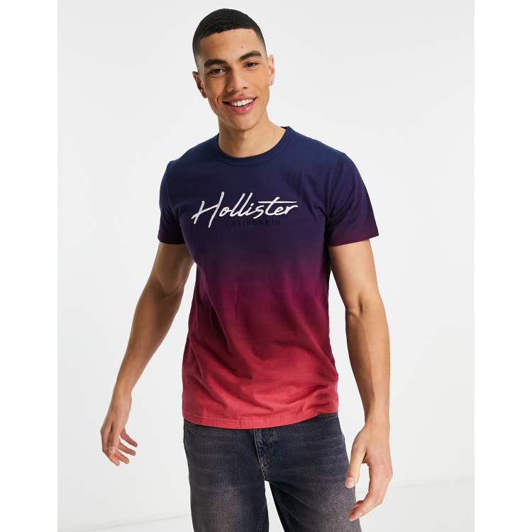 Hollister Core Tech Ombre T-shirt With Logo in Red for Men