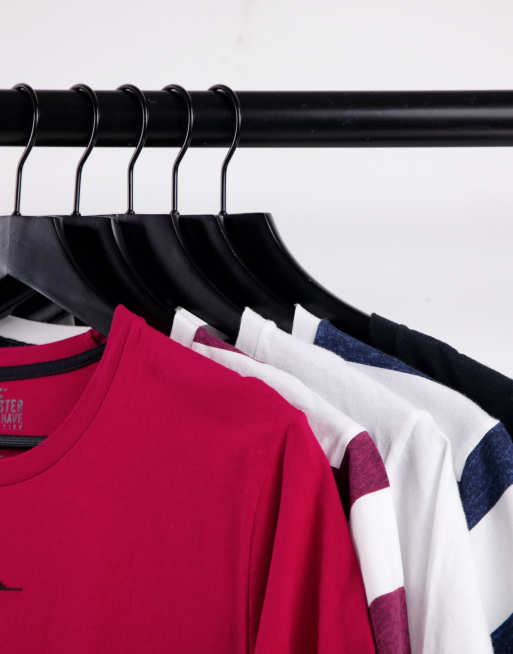 Hollister – T-shirtar i olika färger med logga i mitten, 5-pack, 3 av 4
