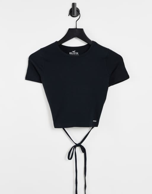 Hollister - T-shirts met dunne bandjes en korte mouwen in zwart