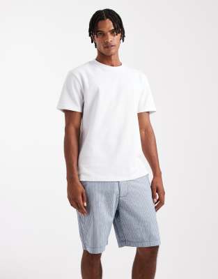 tailored flex waist shorts in gray
