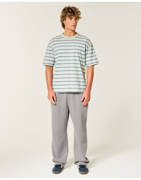 Hollister Tall back pocket graphic baggy sweatpants in charcoal - view 1