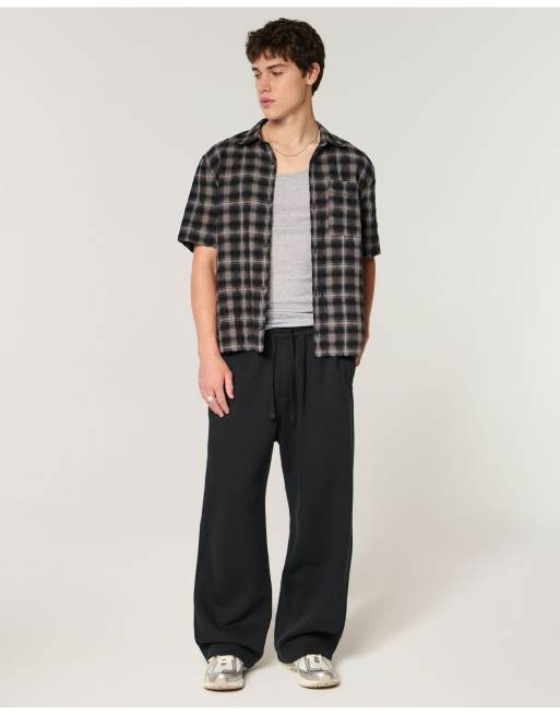 Hollister Tall feel good super baggy sweatpants in black, 1 of 5