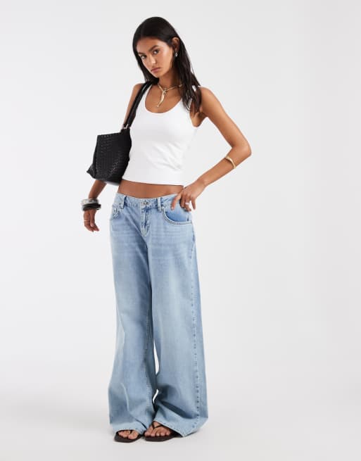 Hollister – Tanktop in Weiß mit tiefem Ausschnitt, 2 von 4