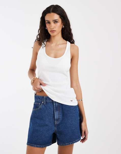 Hollister – Tanktop in Weiß mit U-Ausschnitt - view 1