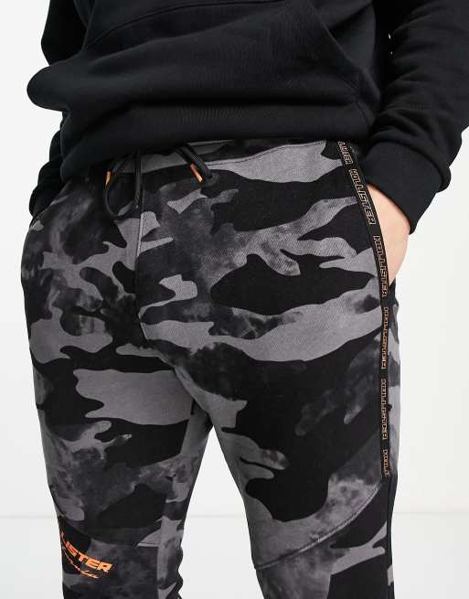 Hollister Fleece Logo Tape Joggers in Black for Men