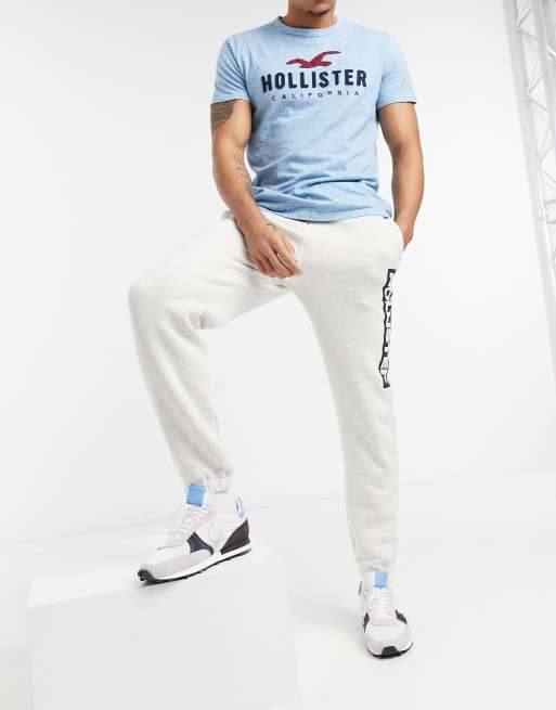 Hollister Co. LOGO JOGGER - Tracksuit bottoms - grey 