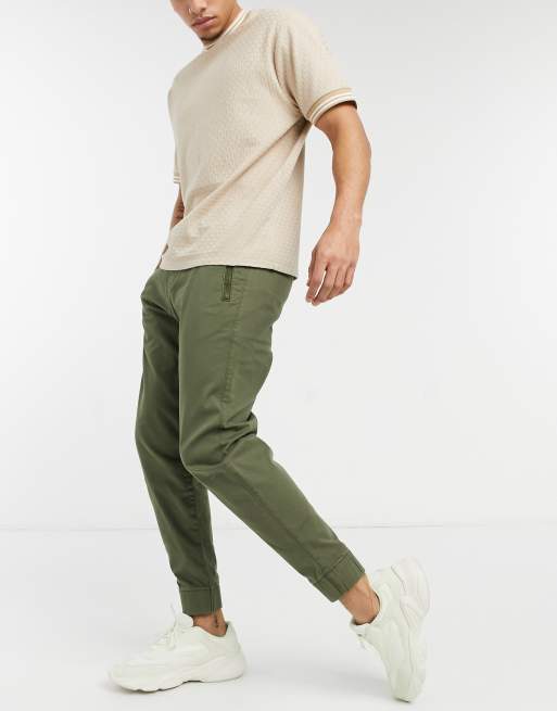 Hollister skinny fit cargo joggers in olive green