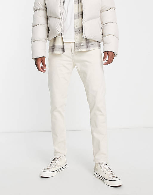 Hollister tapered jeans in off white | ASOS