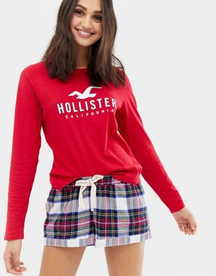hollister plaid shorts