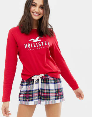 hollister plaid shorts