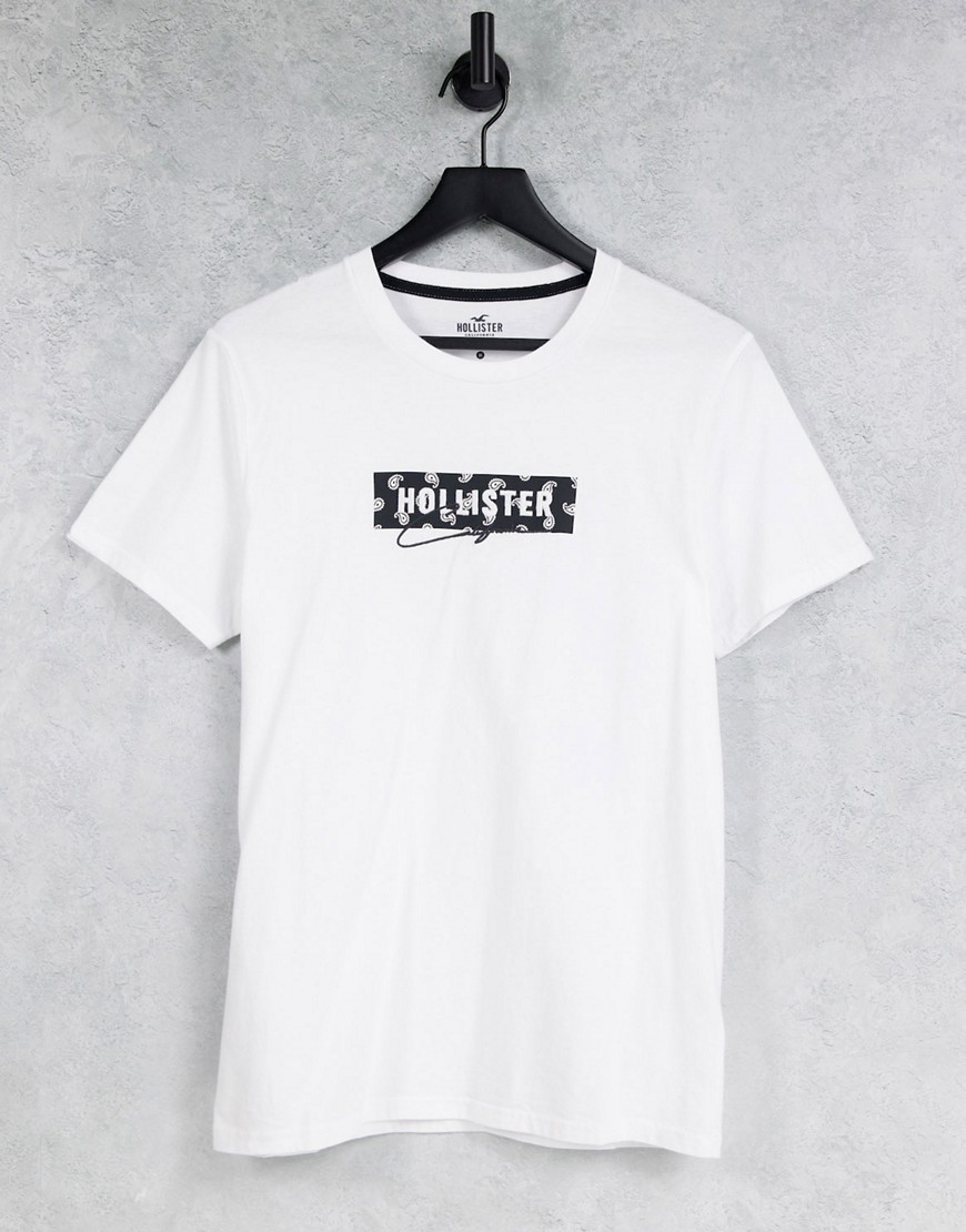 Hollister tech chest & back logo T-shirt in white