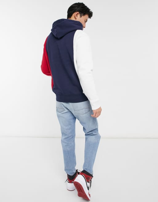 Hollister tech chest logo vertical colour block hoodie in multi ASOS