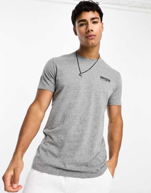 Hollister – Tech – Gråmelerad t-shirt i muscle fit-modell med logga