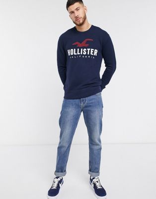Hollister tech logo crewneck sweatshirt 