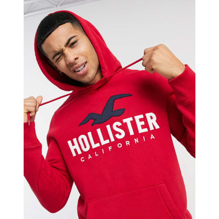 Red and blue hollister hoodie on sale