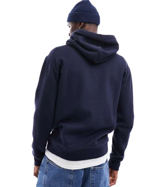 Hollister sleeve logo hoodie in light blue, ASOS