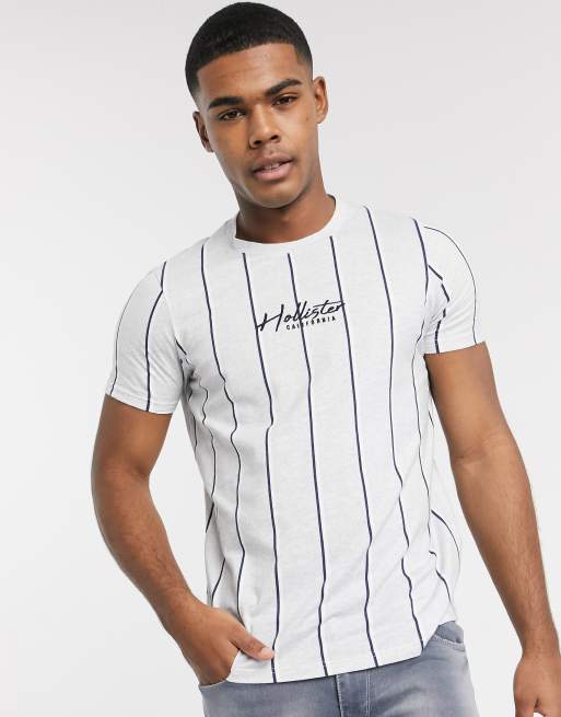 Hollister muscle fit t-shirt tech logo in white, ASOS