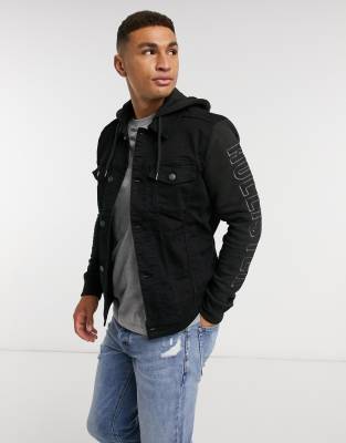 hollister black denim jacket