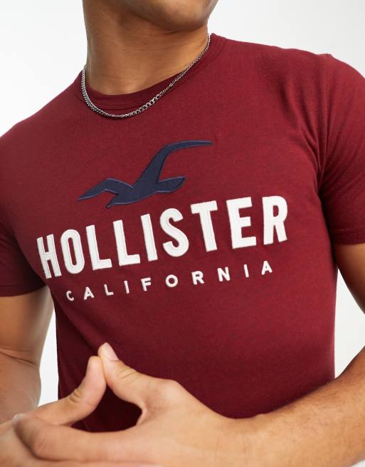 Maroon hollister best sale shirt