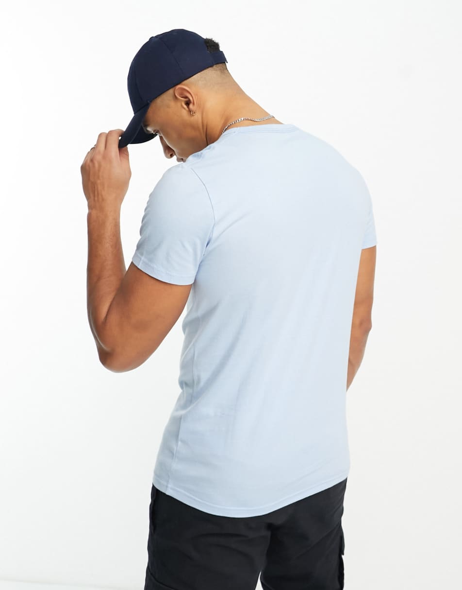 Hollister tech logo t-shirt in light blue 0