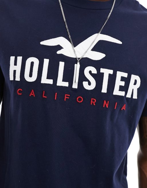 Hollister tech logo t-shirt in light blue