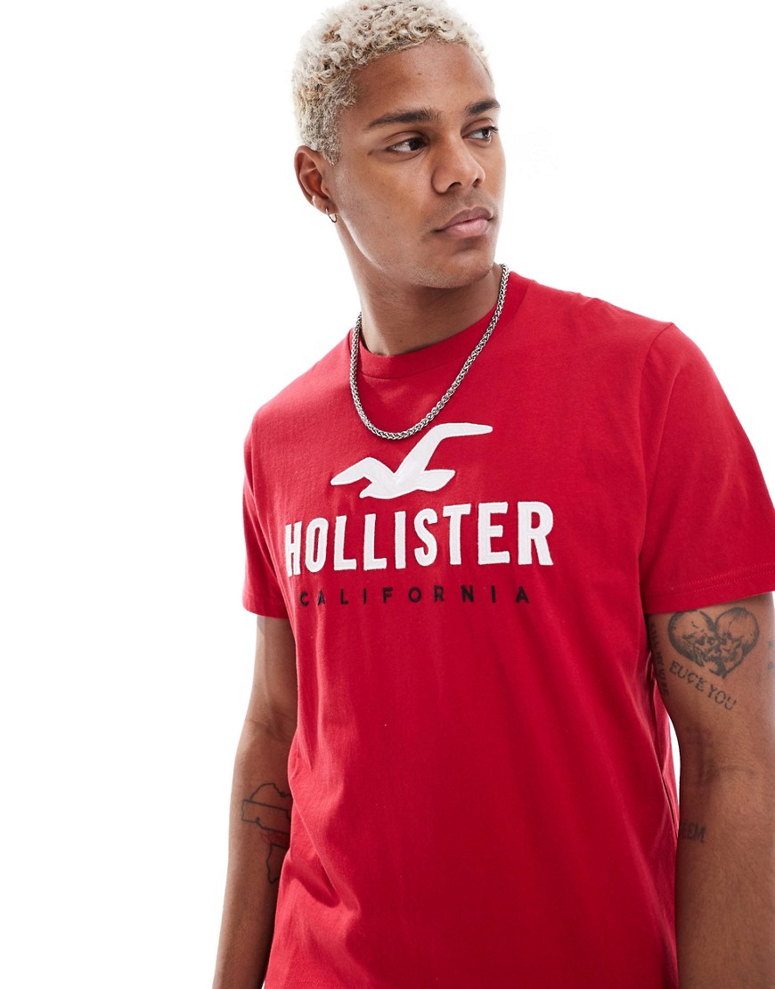 Hollister tech logo t-shirt in red